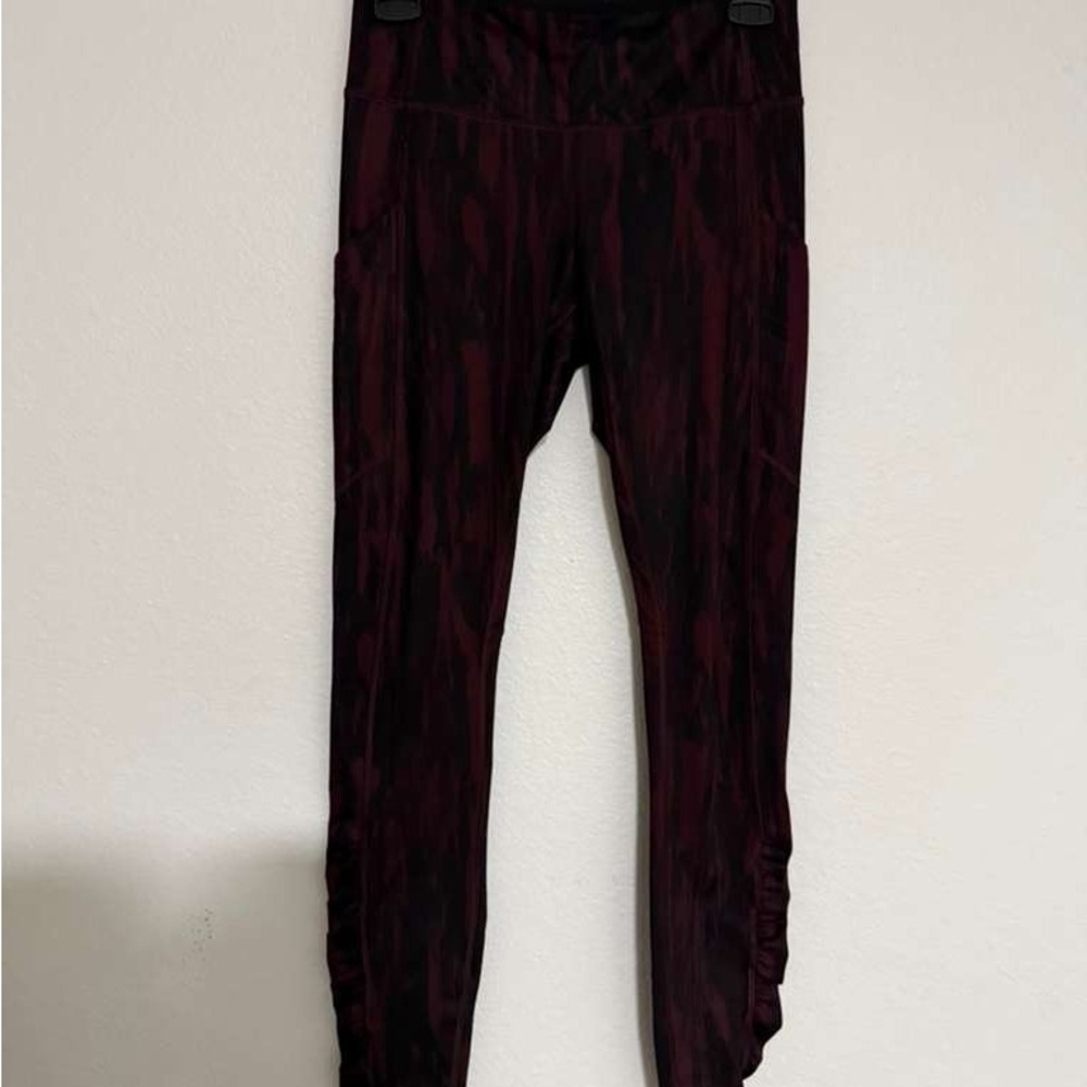 Lululemon Athletica Black and Red Patterned Leggings